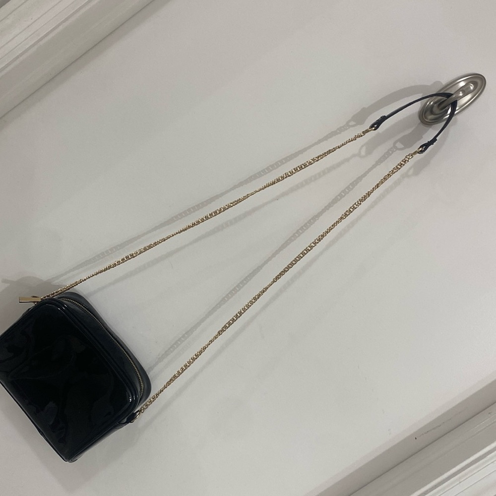 Black with gold crossbody purse